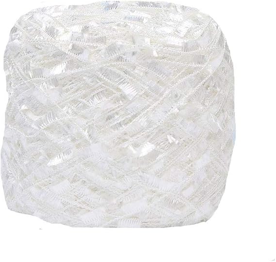 Summer Ladder Yarn White Crocheting Knitting Ribbon Yarn,Ladder Yarn,Ladder Glitz Yarn Twinkly Ladder Trellis Ladder Yarn 100g