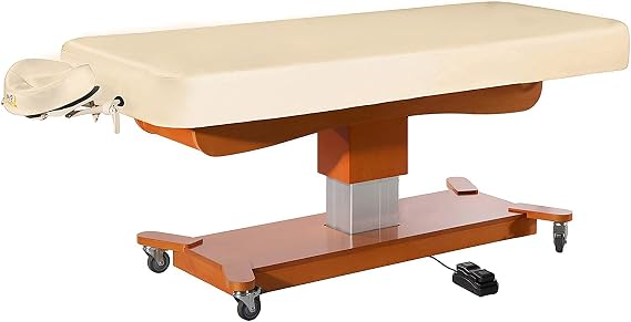 Master Massage MaxKing Electric Massage Table Professional, Electric Lift Flat Beauty Bed, 30 inch Hydraulic Heavy-Duty Spa Table with Extra Comfortable Thick Cushion (Comfort Electric 30" Cream)