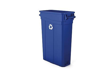 Suncast 23 Gal, Commercial Slim, Polypropylene Recycling Bin, Blue