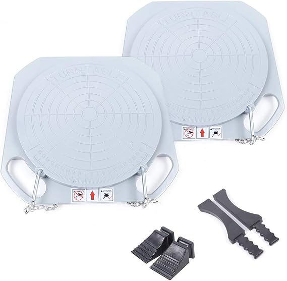 Wheel Alignment Turn Plates, 1 Pair Wheel Alignment Tool, Heavy Duty Truckwheel Alignment Tool Toe, w/an Angle Meter & Pointer, 360 Rotatable Alignment Plates, Car Alignment Tool