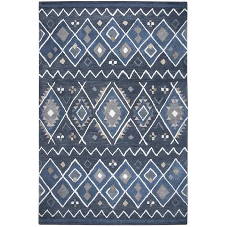 Rizzy Home Alora Decor Pueblo 5 x 8 Tribal IndigoNaturalBlueGray Hand-Tufted Area Rug