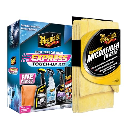 Meguiars Drive-Thru Car Wash Express Touch-Up Kit  Additional Microfiber Towels Bundle