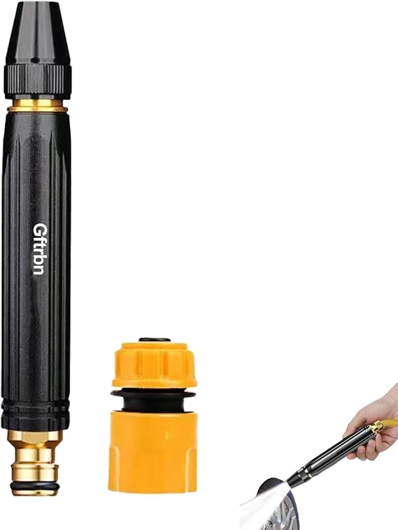 High Pressure Home Car Wash Water Gun & Hose Set Adjustable Garden Nozzle Sprayer Multi-Pattern Jet Spray Heavy Duty Power Washer for Washing Lawn Watering Outdoor Cleaning Tool(A1+plastic water pipe)