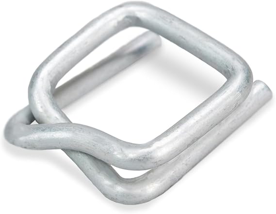 Cord Strapping Buckles 3/4", Pack of 500 - Heavy-Duty Wire Buckles with Galvanized Coating for mposite Cord Strap - Reusable and Superior Breaking Strength Metal Buckle by IDL Packaging