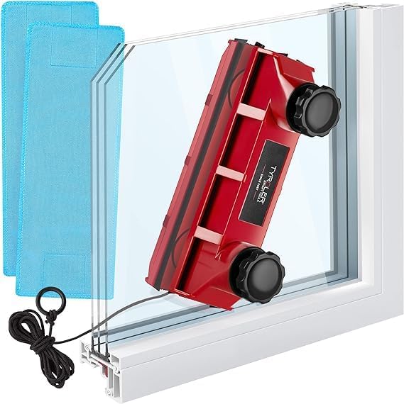 Tyroler Magnetic Window Cleaner for Double Glazing | The Glider D2 AFC Magnet Window Cleaners Fits 2-18mm Window Sizes | Adjustable Force Window Cleaner Magnet, Double Sided Window Cleaner Magnetic