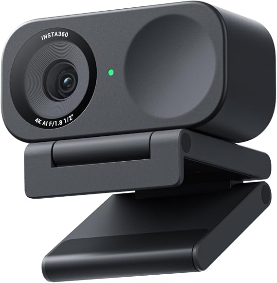 Insta360 Link 2C Standard Bundle Graphite Black - 4K Webcam for PC/Mac, 1/2" Sensor, Auto Framing, HDR, AI Noise-Canceling Mic, Gesture Control for Streaming