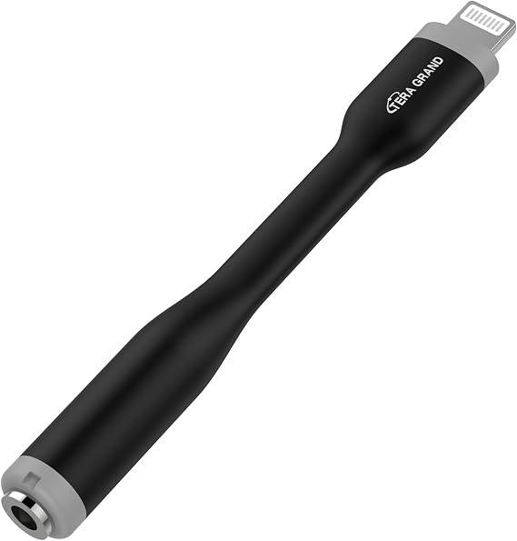 Tera Grand - Apple MFi Certified Lightning to Headphone Jack Audio Adapter, Durable Flexible Super Soft PVC Jacket iPhone 14/13/12/11 Pro Pro Max Plus Mini SE XS XR X 8/7/6, iPad Pro Air