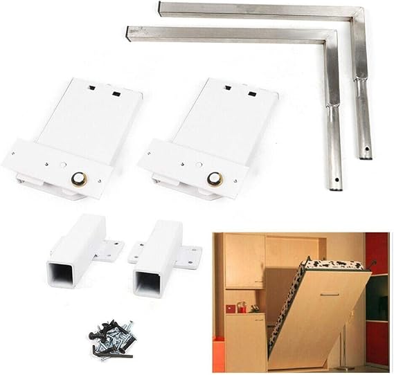 DIY Murphy Bed Hardware Kit Horizontal Mounting Wall Bed Springs Hinges Mechanism Hardware Kit Heavy Duty Bed Support Handware DIY Kit W/Legs