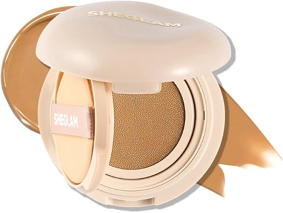 SHEGLAM Lock & Go Long-Lasting Cushion Foundation Soft Matte Weightless Waterproof for Flawless Base Makeup-Golden
