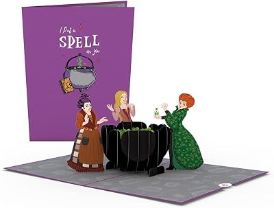 Lovepop Halloween Pop-Up Card for Her and Him- 3D Disney Greeting Cards for Boys, Girls, Men, Women - I Put a Spell on You - 5 x 7 Hocus Pocus Card - Blank Note Card & Envelope Included
