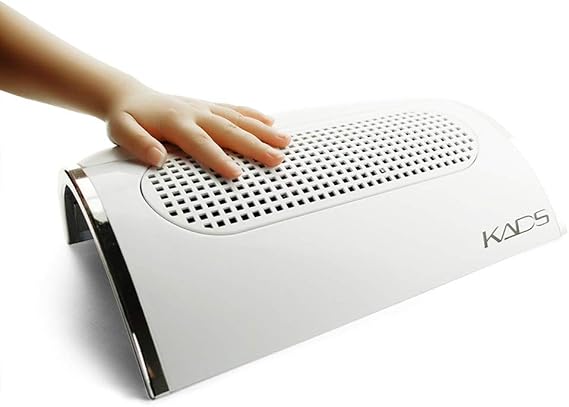 3 Fans Nail Dust Collector 30000RPM Nail Vacuum for Acrylic Nails | Powerful Suction Extractor with 2 Dust Bags for Gel Nail Polishing Curved Hand Rest Design Salon Home Pedicure Supplies
