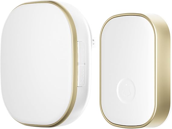 Wireless Doorbell,Wireless Doorbells for Home Easy to Install,5 Volume Adjustments,58 Chimes,1000Ft Usage Range,Suitable for Home,Classroom,Office,Special Needs Pagers,White
