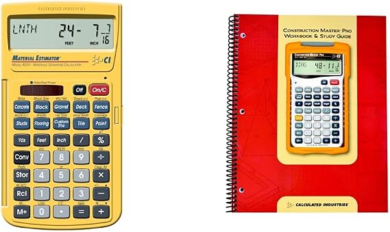 Calculated Industries Material Estimator Calculator (4019) + Construction Master Pro Workbook and Study Guide (2140)