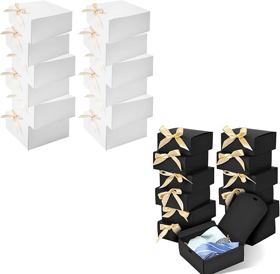 WLUSEAXI 12pack Gift Boxes with Lids and 12pack Small Gift Boxes with Lids for Presents