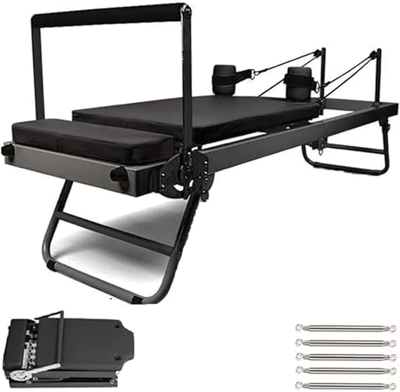 Pilates Reformer Home Gym Equipment,Folding Pilates Equipment for Home Workout,Pilates Reformer Stretch Training Bed for Strength Training Exercise