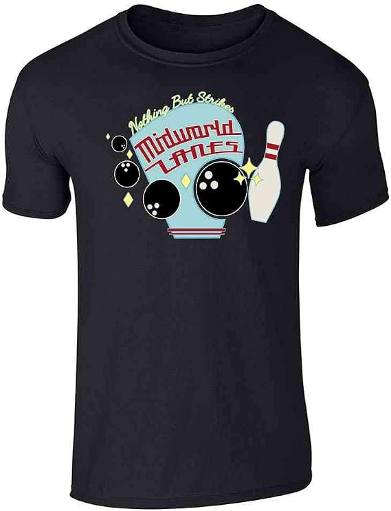 Pop Threads Nothing But Strikes at MidWorld Lanes Graphic Tee T-Shirt for Men