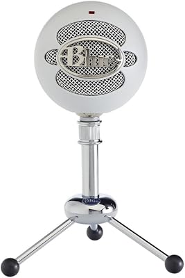 Logitech for Creators Blue Snowball USB Microphone for PC, Mac, Gaming, Recording, Streaming, Podcasting, Condenser Mic with Cardioid and Omnidirectional Pickup Patterns, Stylish Retro Design White