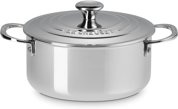 Le Creuset Shallow Casserole with Lid, 3-Ply Signature Stainless Steel, Ø 20 cm, 3 L