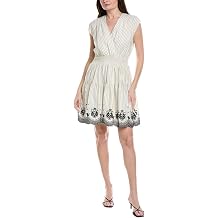 Nanette Nanette Lepore Womens V-Neck Sleeveless Mini Dress, 10, White