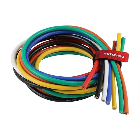 BNTECHGO 8 AWG Silicone Wire Kit 7 Color Each 3ft Stranded Tinned Copper