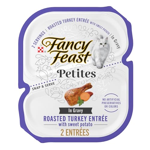 Purina Fancy Feast Petites With Roasted Turkey Entree with Sweet Potato in Gravy Gourmet Wet Cat Food - Pack of 12 2.8 oz. Tubs