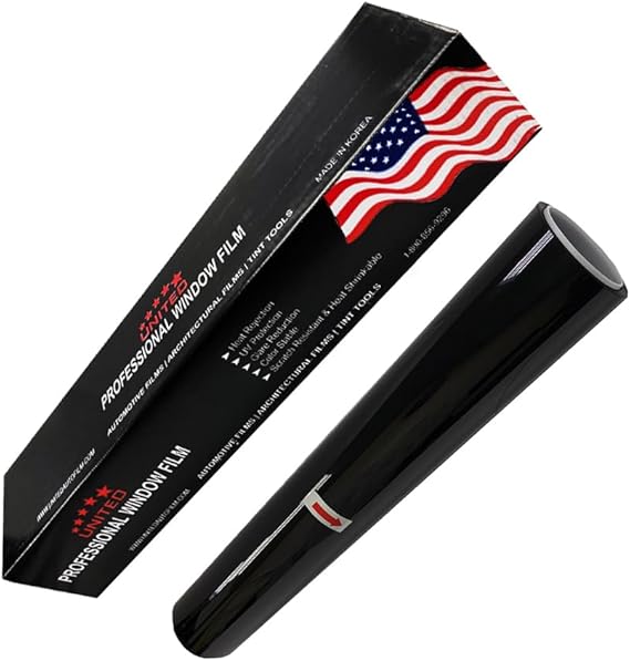 United Professional Window Film – Universal Black 1Ply Hybrid Dyed Film 20% VLT 24 Inches x 100 Feet
