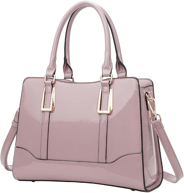 Shiny Patent Leather Handbags Shoulder Bags Fashion Satchel Purses Top Handle Bags for Women
