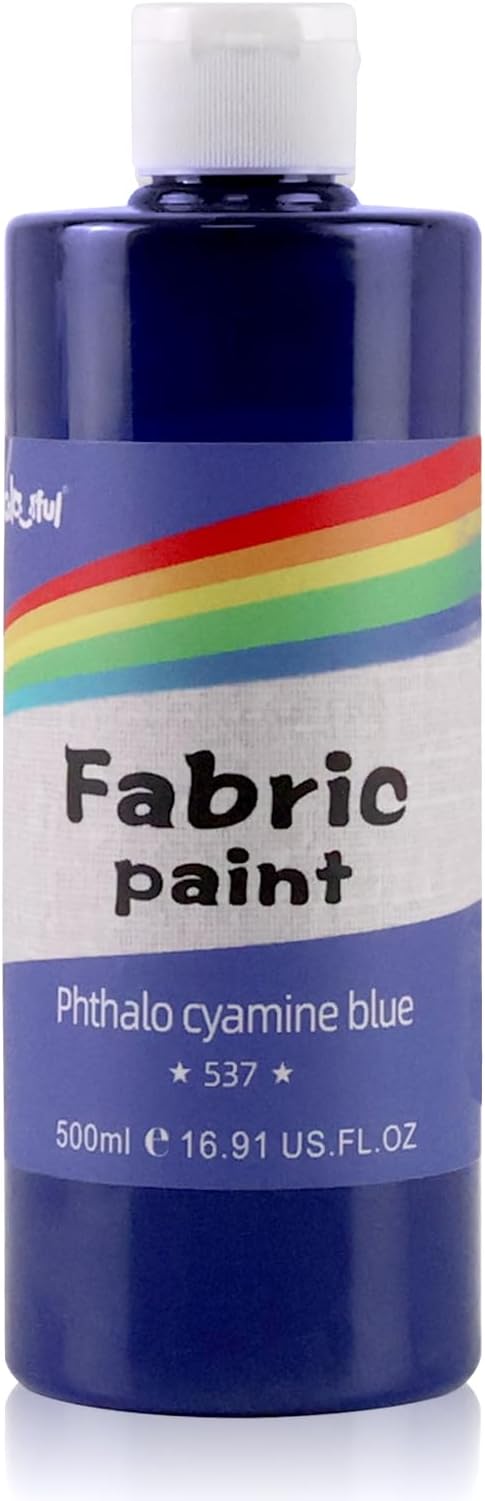 Colorful Permanent Fabric Paint, 16.6oz Textile Paint for DIY Crafts