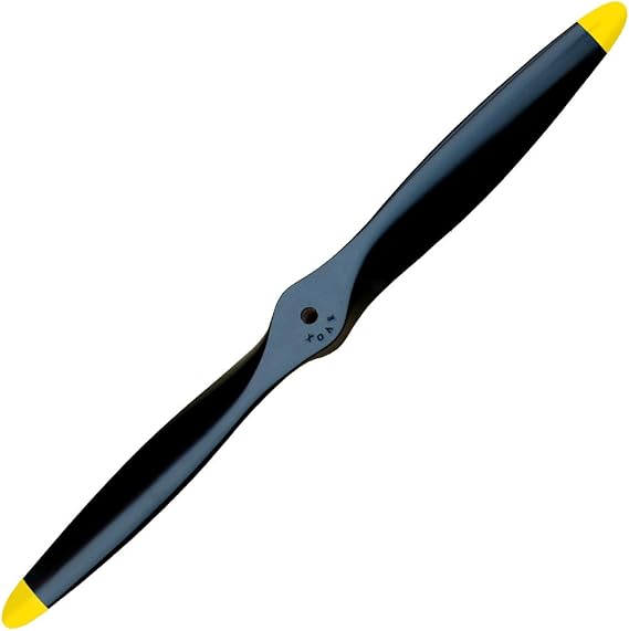 XOAR PJWWII 24x6 RC Propeller for Warbird Airplane. 24 Inch 2 Blade WWII Black Wood Prop with Yellow Tips for Gas Classic RC Planes