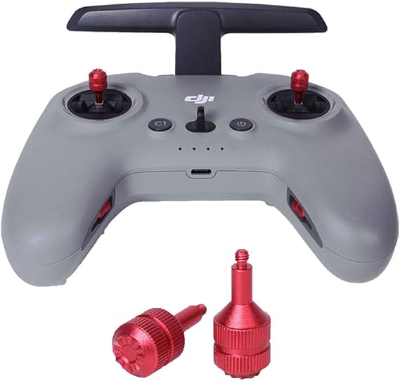 FPV Drone Thumb Rocker CNC Aluminum Alloy Joystick for DJI Mavic 3 RC PRO/DJI FPV Remote Control 2 (Red)
