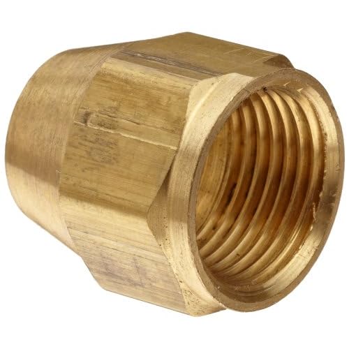 Anderson Metals 54014-04 Brass Tube Fitting, Short Flare Nut, 14 Tube OD, Copper