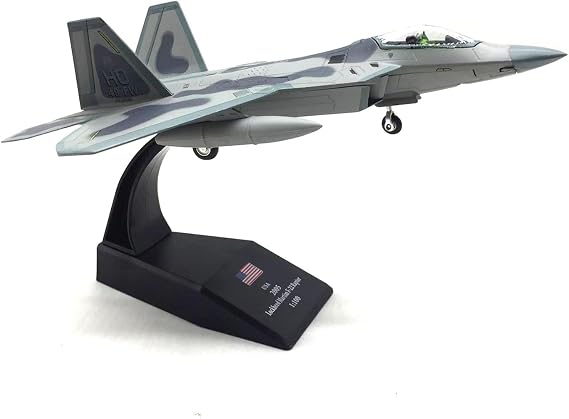 F-22 Raptor Fighter 1/100 Scale Plane Metal Fighter Model Commemorate Display Die-Cast Aircraft Model Plane for Collection Festival Gift Ornament