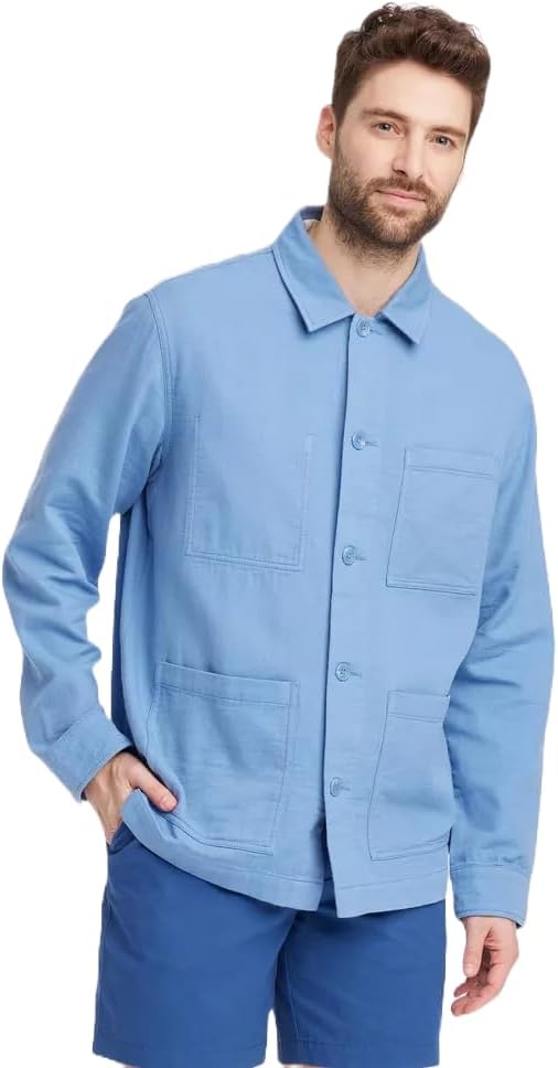 Goodfellow & Co Men's Tailored Work Shacket - (X-Large, Blue)