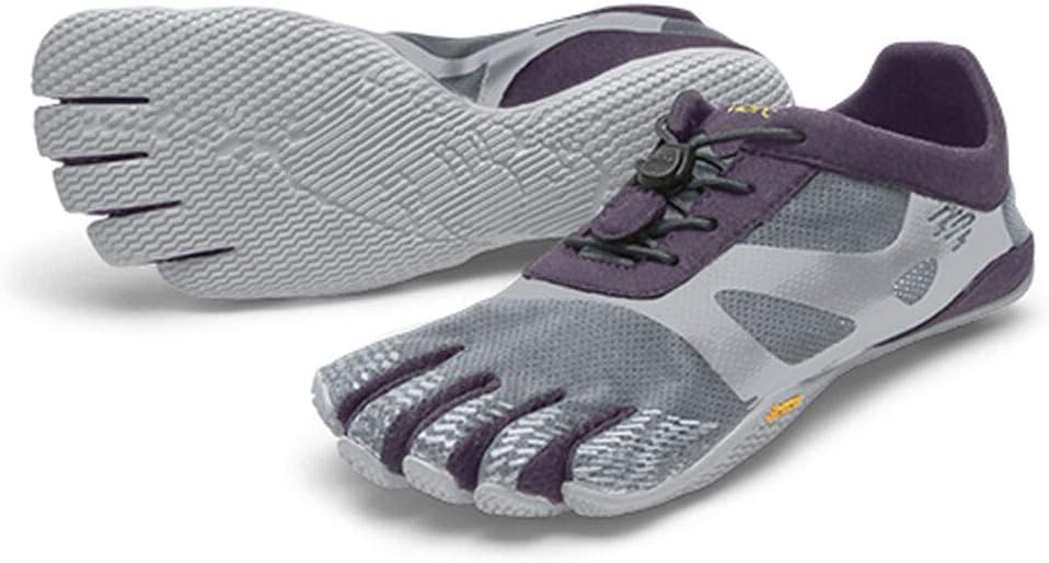 Vibram Women's FiveFingers KSO EVO | Barefoot Cross-Training Shoe for Lifting and Functional Workouts, Grey/Purple, 37 EU / 7-7.5 US