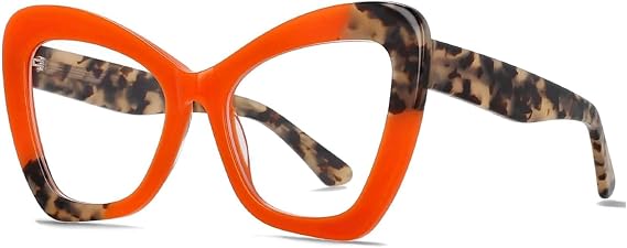 EYPKPL Cool Eyewear Frames Acetate Anti-blue Light Eyeglass Frames Creative Cat Eye Leopard Glasses Frames Unique Eyeglasses