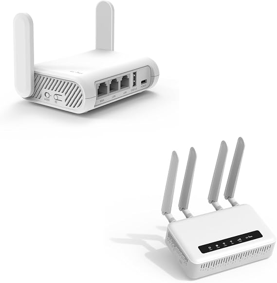 GL-SFT1200 (Opal) Secure Travel WiFi Router & GL-X2000 (Spitz Plus) Cellular Gateway 4G LTE Router