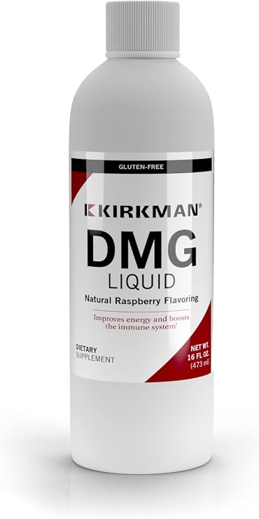 Kirkman DMG (Dimethylglycine) Liquid, 480ml, 16oz, Natural Raspberry Flavor