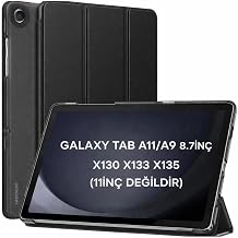 UnDePlus Samsung Galaxy Tab A11 8.7inç ile uyumlu Kılıf PU Deri Smart Standlı Case Uyku Modlu X133 X135 X135F Siyah