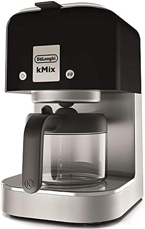 DeLonghi kMix Drip Coffee Maker COX750J-BK, Rich Black, Regular Coffee for 6 Cups, Stainless Steel Filter, Aroma Switch, Shower Drip Function, Family Registration for