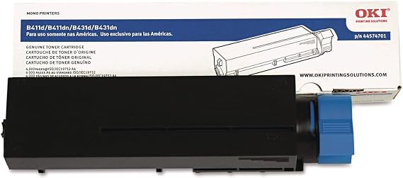 OkiData 44574701 Toner Cartridge for B411/B431 Series Printers, 4000 Page Yield, Black
