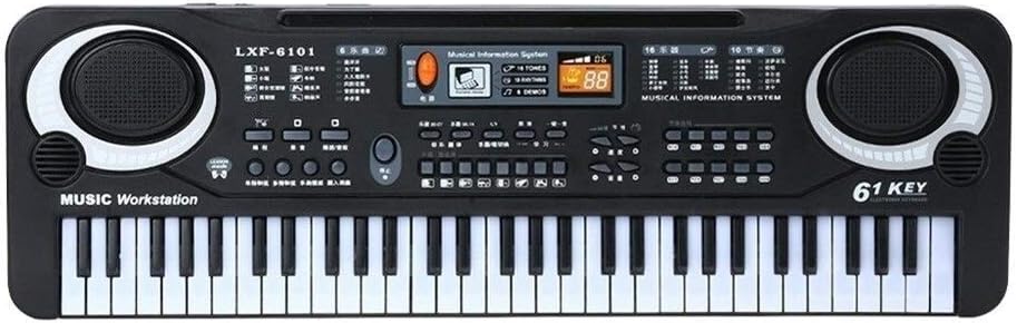 Electronic Keyboard 61 Keys Black Digital Music Keyboard Electric Piano Musical Instrument