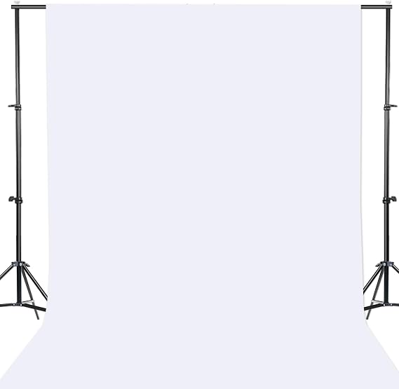 GFCC White Photo Backdrop Background for Photoshoot Photography, 7x10FT | Versatile Screen for Studio, Video Recording, Portrait, Parties, Non-Reflective, Polyester, Easy Hang, High Density