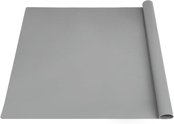 Silicone Mats for Worktops, 80x60cm Extra Large Table Protector, Gray | Desk Protector Mat, Heat Resistant, Waterproof, Non-Slip, Worktop Saver for Countertops, Kitchen, Crafts