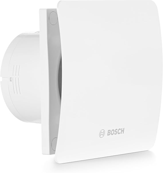 Bosch Bathroom Fan 1500 DH, 100 mm Diameter | For Ventilation in Bathroom, Against Moisture and Mould, With Hygrostat and Timer