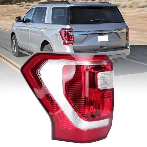 Tail Light Assembly Compatible with 2018 2019 2020 2021 2022 Ford Expedition XL XLT Rear Lamp Taillight Halogen Type Brake Lamp with Wiring Harness & Bulb Left Driver Side FO2800271 JL1Z13405G