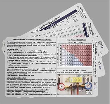 AC Service Tech LLC HVAC Quick Reference Cards for Refrigerant Charging and Troubleshooting