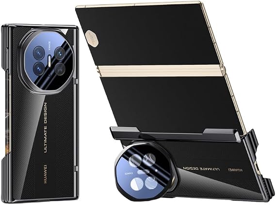 Transparent Phone Case for Huawei Mate XTS Heavy Duty Protection Ultrathin Hard PC Back Cover Full Camera Lens Protection Shockproof Shell forHuawei Mate XT (Standard version,Black,For Mate XTS)