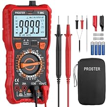 Proster Digital Multimeter 6000 Count - TRMS Ohm Meter Multimeter, Voltimetro Digital, NCV DC AC Voltage Current Temperature Capacitance Resistance Diode Continuity HFE Tester