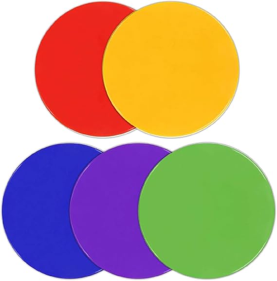 9 Inch Non Slip Rubber Agility Markers,Flat Field Cones Floor Dots for Soccer Basketball Sports Speed Agility Training and Drills(5Pcs,with Net Bag)