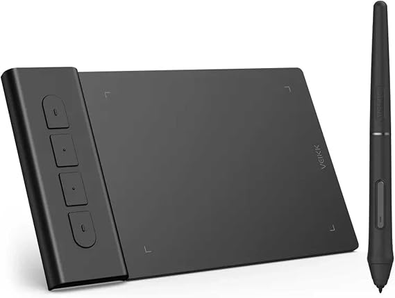 VEIKK OSU Tablet Graphics Tablet VK430 4x3 inch, Battery-Free Stylus 290RPS Reporting Speed, 8192 Print Sensitivity and 4 Available Keys, Compatible with Windows/Android/Mac/Chrome OS
